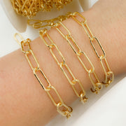 Gold Plated 925 Sterling Silver Smooth Paperclip Chains