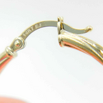 Load image into Gallery viewer, GER60. 14K Solid Gold Engraved Tornado Hoop Earrings
