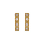 Load image into Gallery viewer, EHF57628. 14K Solid Yellow Gold Diamond Hoop Earrings