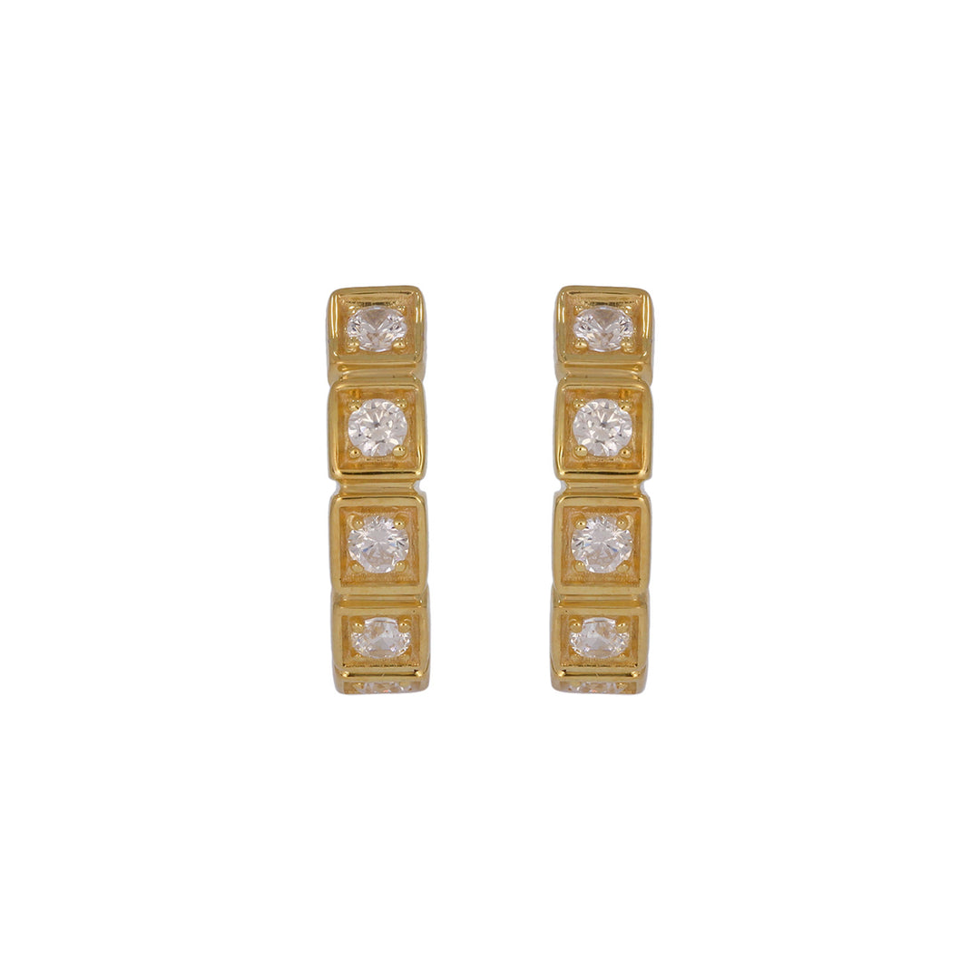 EHF57628. 14K Solid Yellow Gold Diamond Hoop Earrings