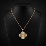 Load image into Gallery viewer, PFE33137. 14K Solid Gold Clover Diamond Necklace