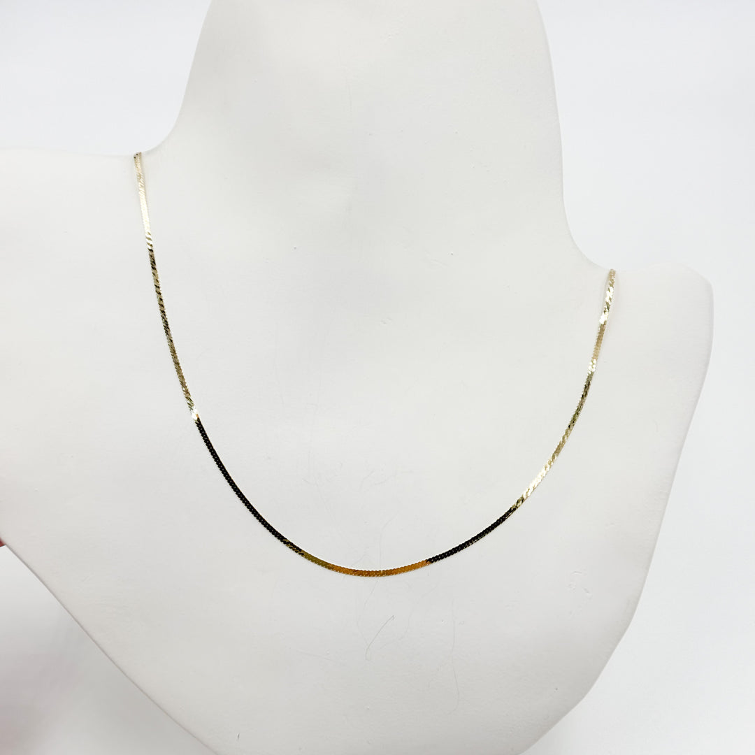 14k Solid Yellow Gold Herringbone Chain