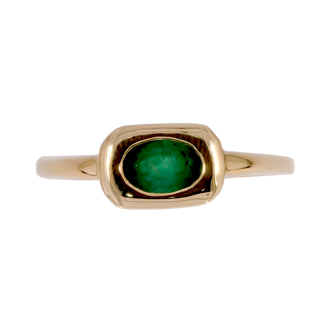 CR96729EM6X4. 14K Solid Gold Emerald Ring
