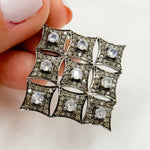 Load image into Gallery viewer, DP168. Diamond Sterling Silver Rhombus Shape Pendant with Gemstone
