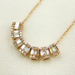 Load image into Gallery viewer, 14K Solid Gold Necklace With 7 Rectangles in the Center. OJ30069
