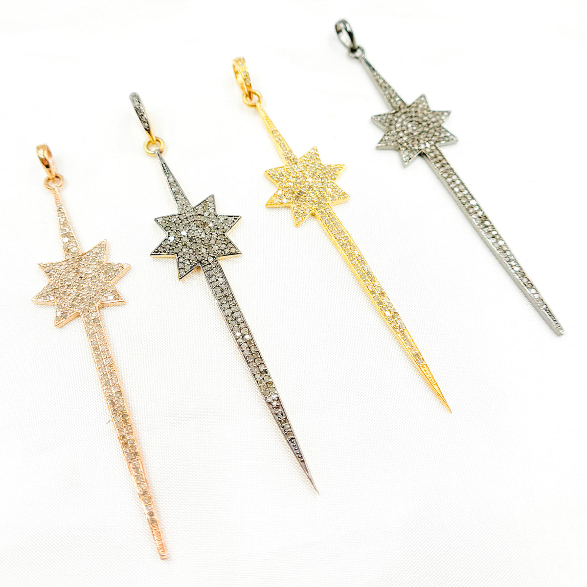 DP225. Diamond Silver Spike with Star Pendant