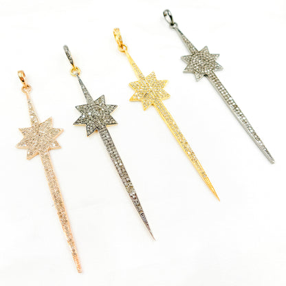 DP225. Diamond Silver Spike with Star Pendant