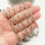 Load image into Gallery viewer, V149OX. Oxidized Sterling Silver Flat Paperclip Link Chain
