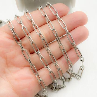 Buy Oxidized Sterling Silver Flat Paperclip Link Chain
