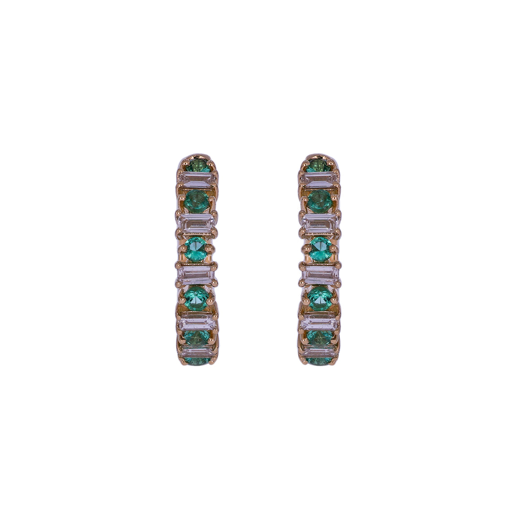 EHD57671. 18K Solid Gold Diamond & Gemstone Earrings