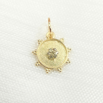 Load image into Gallery viewer, 14K Solid Gold Diamond Circle Charm. GDP424
