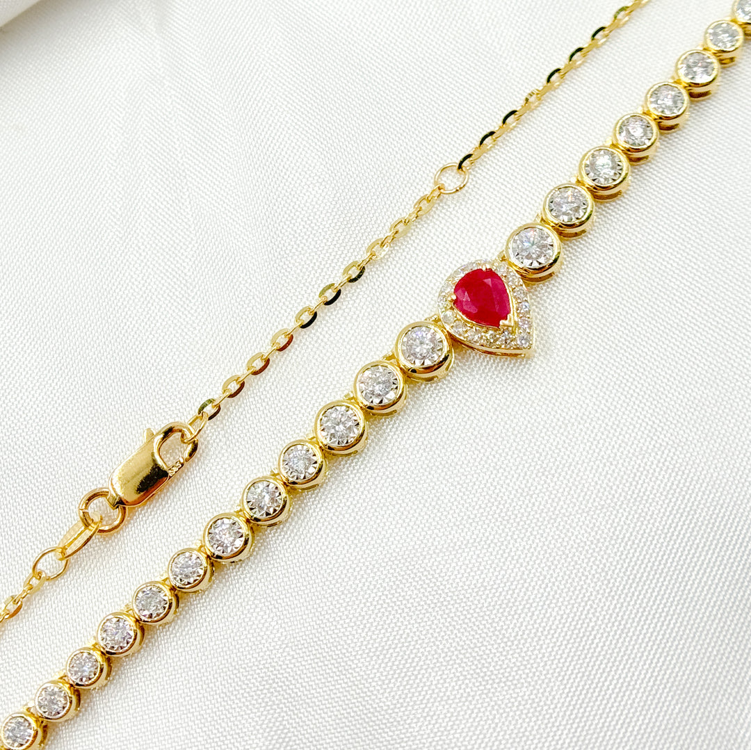 14K Solid Gold Diamond and Gemstone Necklace. NK401328