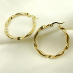 Load image into Gallery viewer, GER125. 14K Solid Gold Twisted Hoop