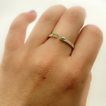 Load image into Gallery viewer, 14K Solid Gold Diamond &amp; Emerald Ring. RFC17394EM
