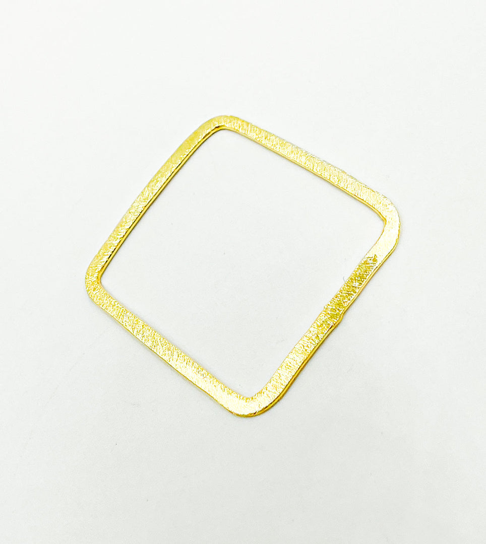 Gold Plated 925 Sterling Silver Square Shape 30x30mm. SS1