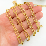 Load image into Gallery viewer, Gold Plated Matt 925 Sterling Silver Paperclip Chain. V7GPM
