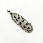 Load image into Gallery viewer, DSP069. Diamond Sterling Silver Oval Pendant with Gemstone
