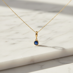 Load image into Gallery viewer, CMF00357B. 14K Solid Gold Blue Natural Diamond Round Charm