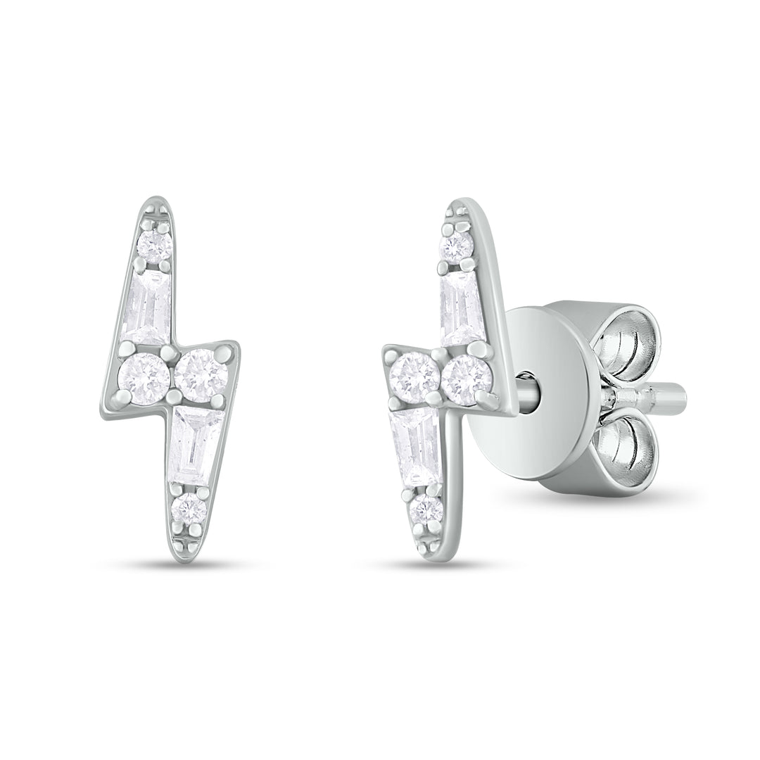 ER421141. 14K Solid Gold Diamond Ray Studs