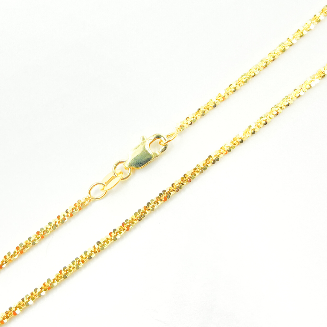 14K Solid Gold Margarita Rock Sparkle Necklace. 025RNBFR0