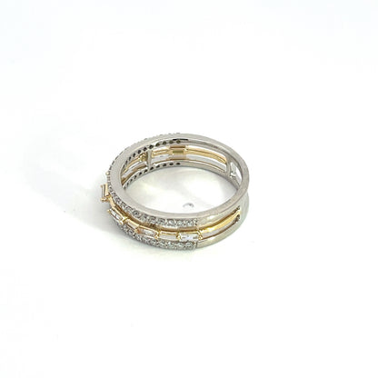 14k Solid White Gold Diamond Ring.