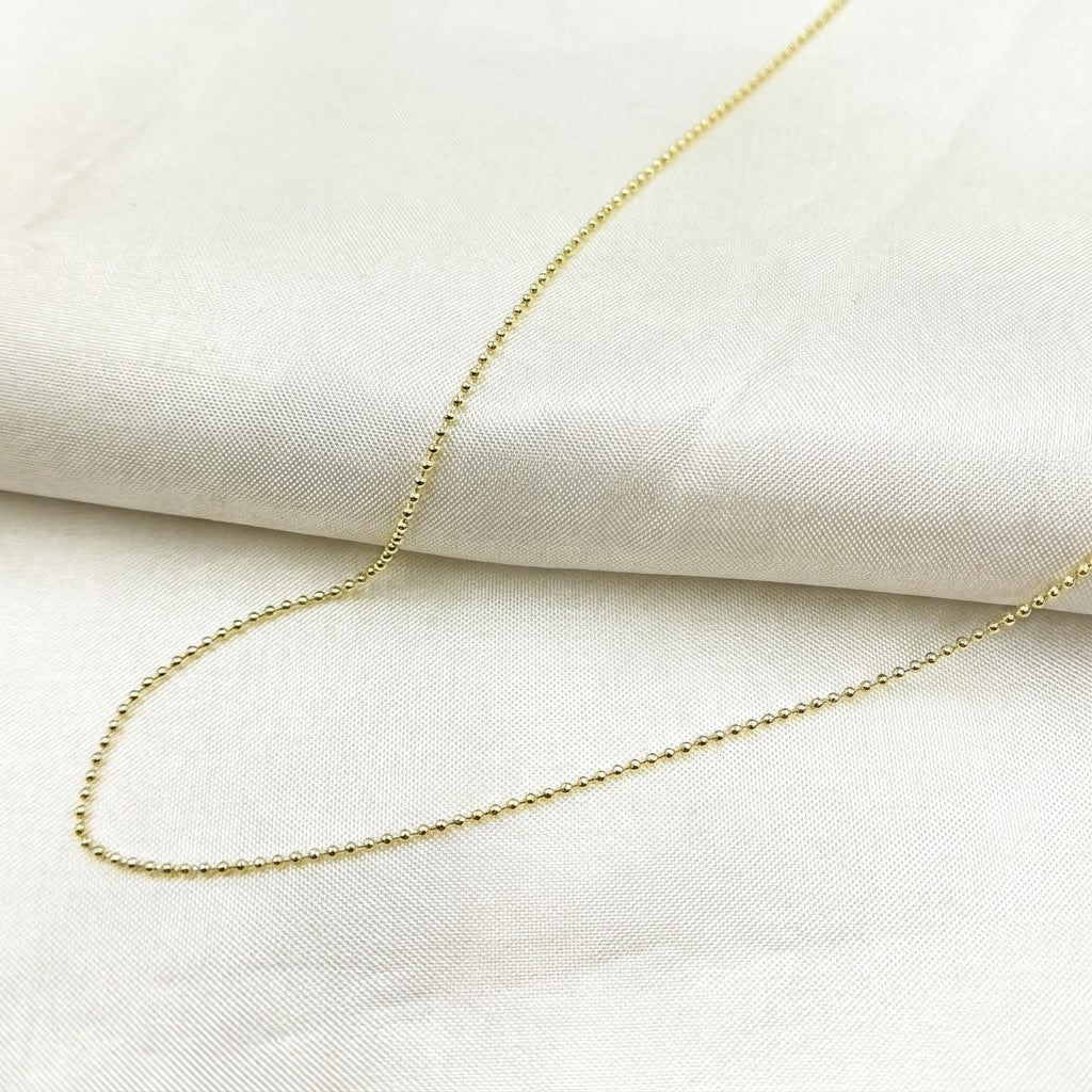 100CP. 14K Solid Gold Ball Necklace