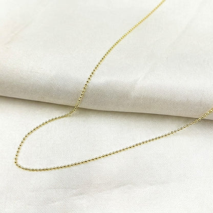 100CP. 14K Solid Gold Ball Necklace
