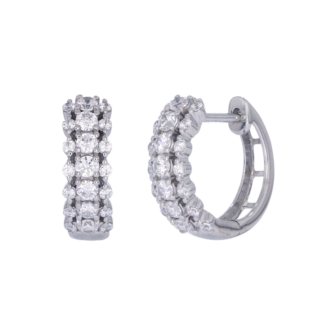 EHJ57409. 14K Solid Yellow Gold Diamond Hoop Earrings