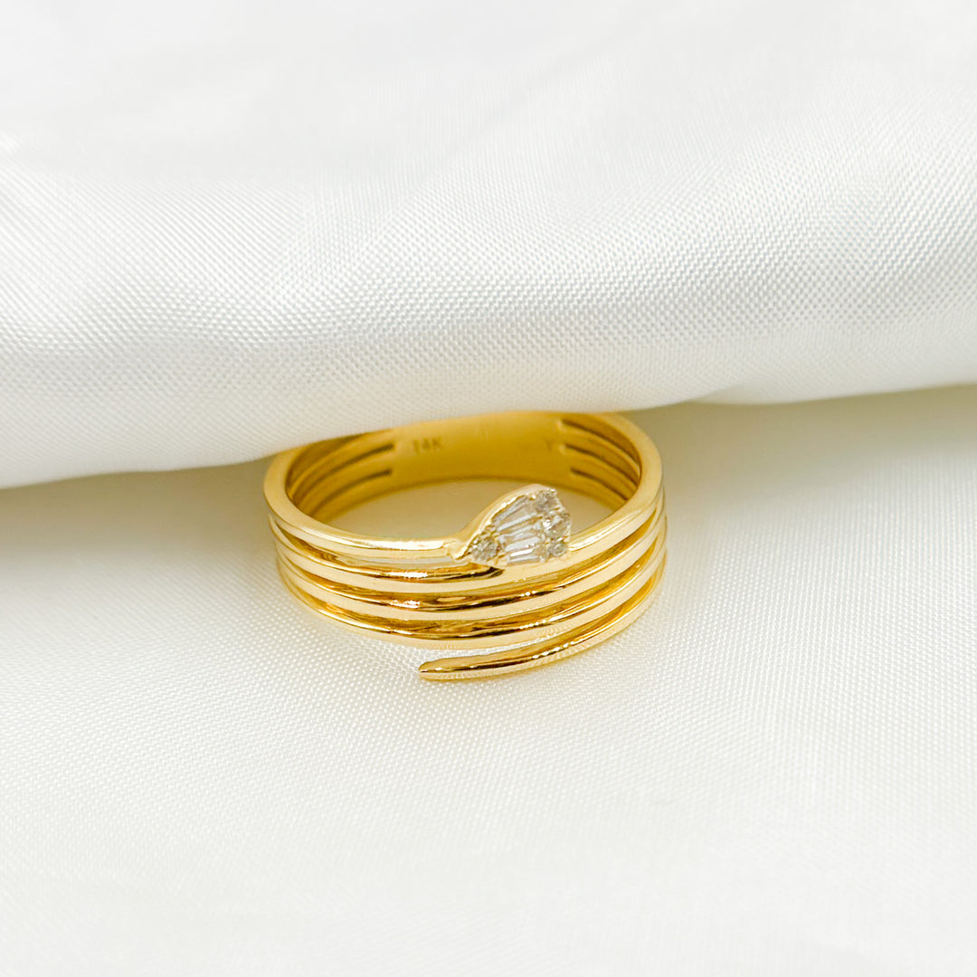 14K Solid Gold Diamond Spiral Ring. RFA18102