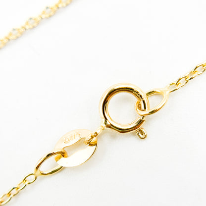 030R28LGJ080. 14K Solid Yellow Gold Cable 16 Inch Chain with Extender