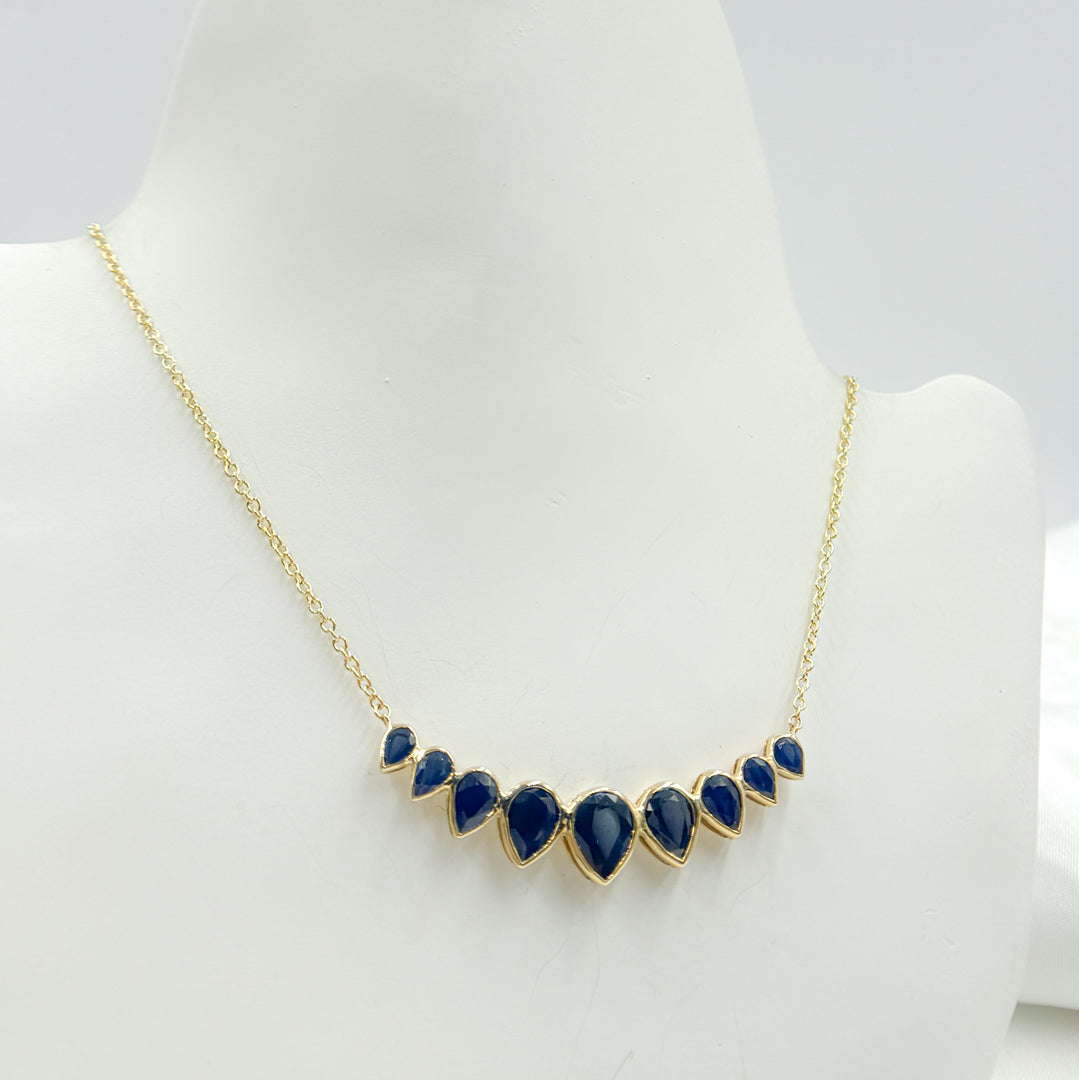 14K Solid Gold Diamond Drops Necklace. CN96120