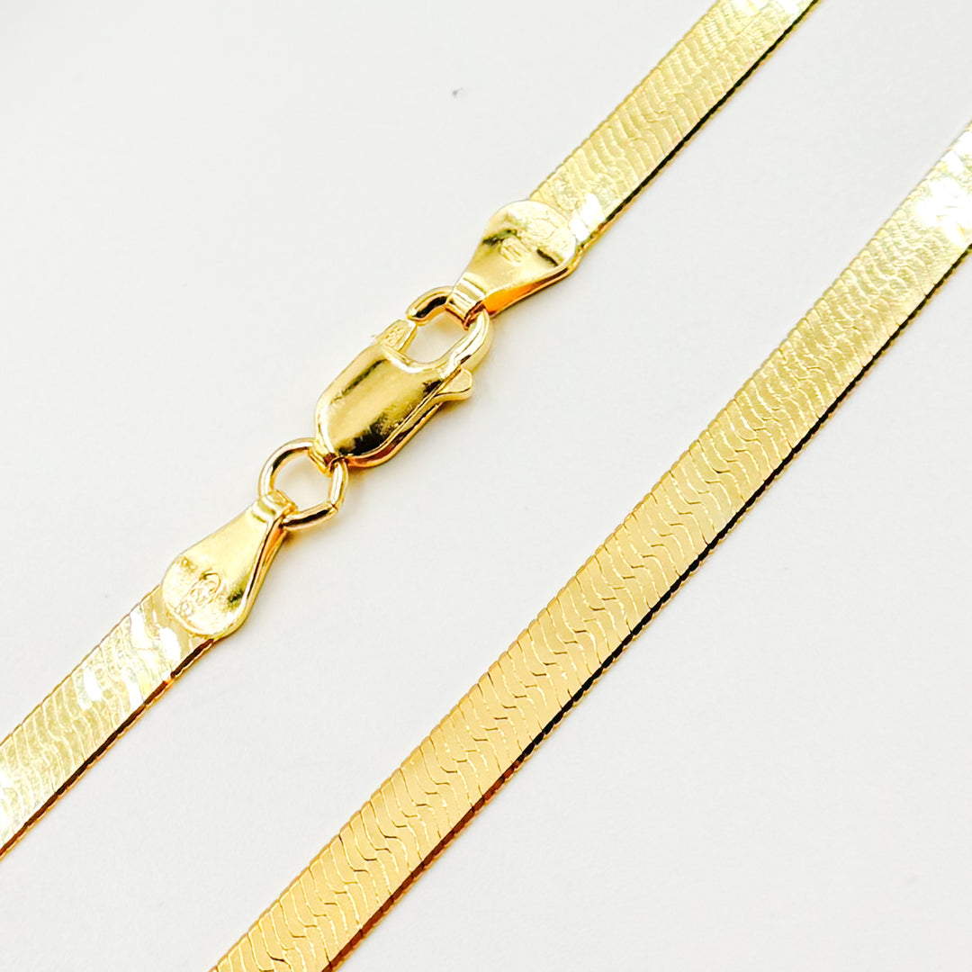 HER2GP. Gold Plated 4.3mm Herringbone Necklace