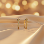 Load image into Gallery viewer, HP404198. 14k Solid Gold Diamond and Gemstone Snake Hoop Earrings