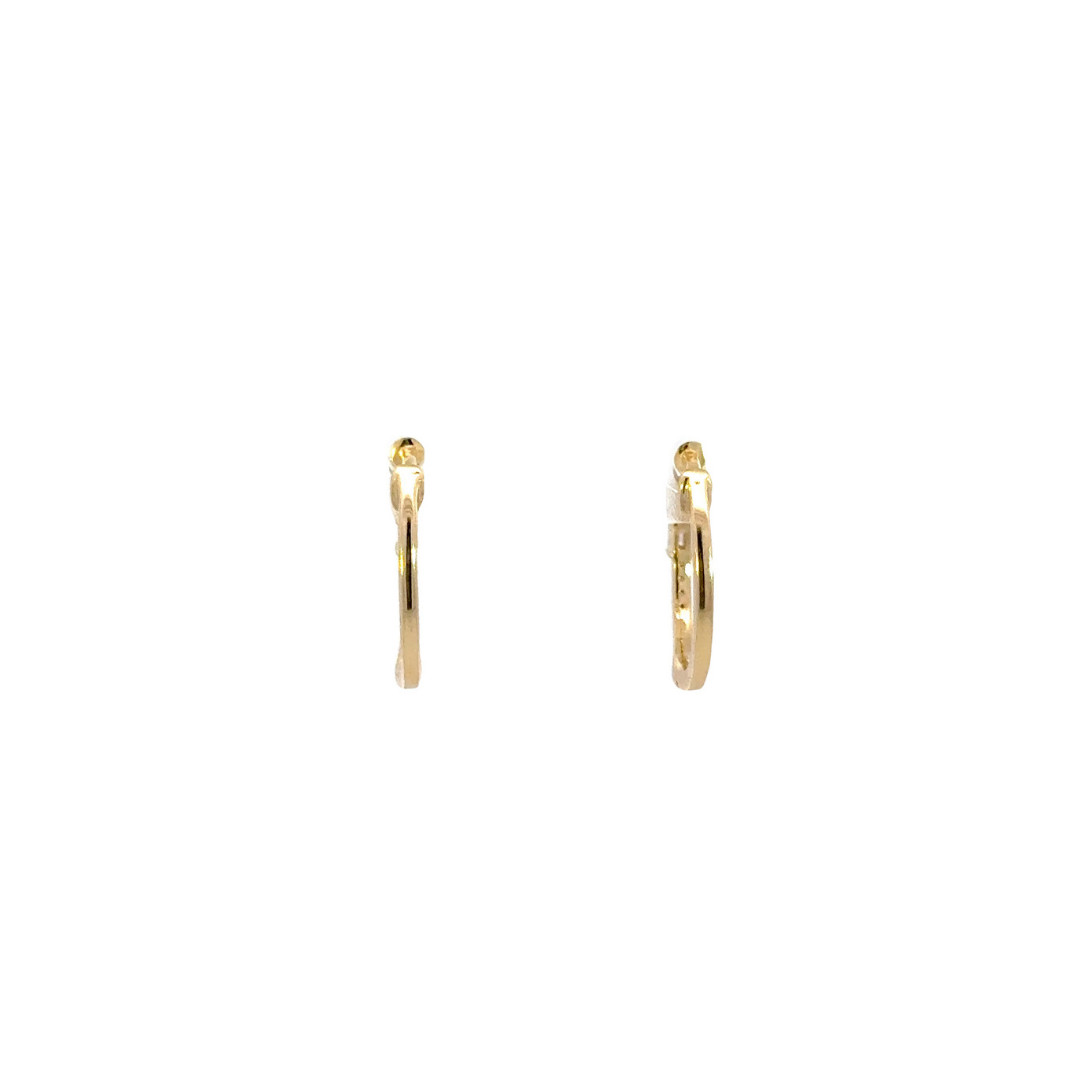 14k Solid Gold Diamond Oval Hoops. EHC57035