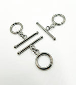 Load image into Gallery viewer, Black Rhodium 925 Sterling Silver Toggle Lock 14mm Round. Toggle10BR
