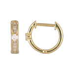 Load image into Gallery viewer, 14K Yellow Gold Diamond Hoop Earrings