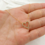 Load image into Gallery viewer, 14K Solid Gold Diamond Heart Shape Necklace. TJ0006
