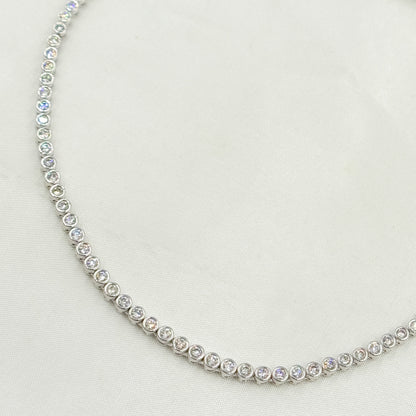 NFS70947. 14K Solid White Gold Diamond Necklace