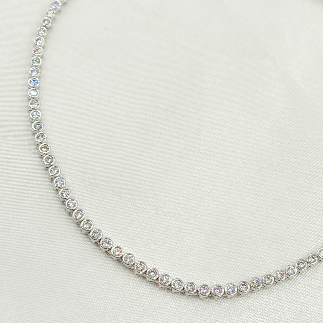 14K Solid White Gold Diamond Necklace. NFS70947