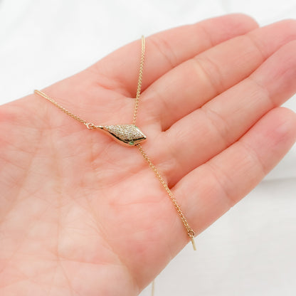 Gold Diamond and Emerald Snake Necklace