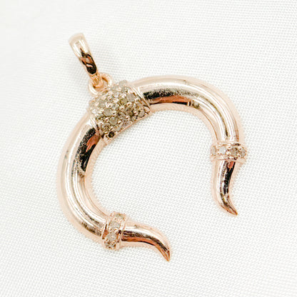 DP184. Diamond Sterling Silver Horn Pendant
