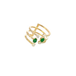 Load image into Gallery viewer, 14k Solid Gold Diamond and Emerald Ring. CR96332EM4X3
