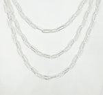 Load image into Gallery viewer, 925 Sterling Silver Flat Paperclip Oval Link Chain. Y58S04SS
