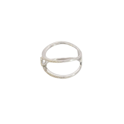 14k Solid White Gold Diamond Ring.