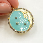 Load image into Gallery viewer, DP722A. Diamond Sterling Silver Enamel Moon &amp; Star Pendant
