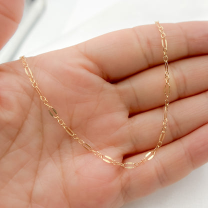 4002GFNecklace. 14K Gold Filled Smooth Paperclip Finished Necklace