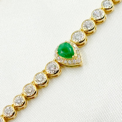 NK401328. 14K Solid Gold Diamond and Gemstone Necklace