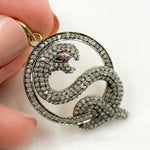 Load image into Gallery viewer, DP072. Diamond Sterling Silver Snake Pendant with Gemstone
