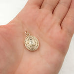 Load image into Gallery viewer, DC385. Diamond Sterling Silver Oval Charm with Polki Diamond
