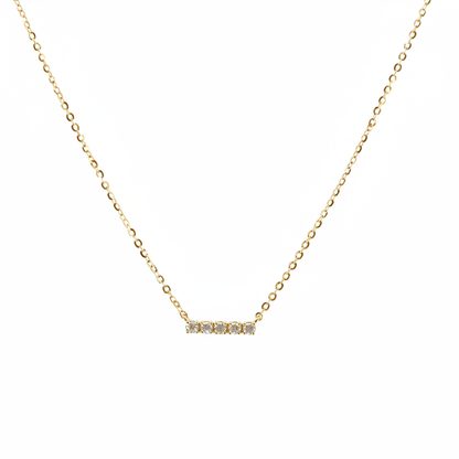 NFB72842. 14K Solid Gold Bar Diamond Necklace